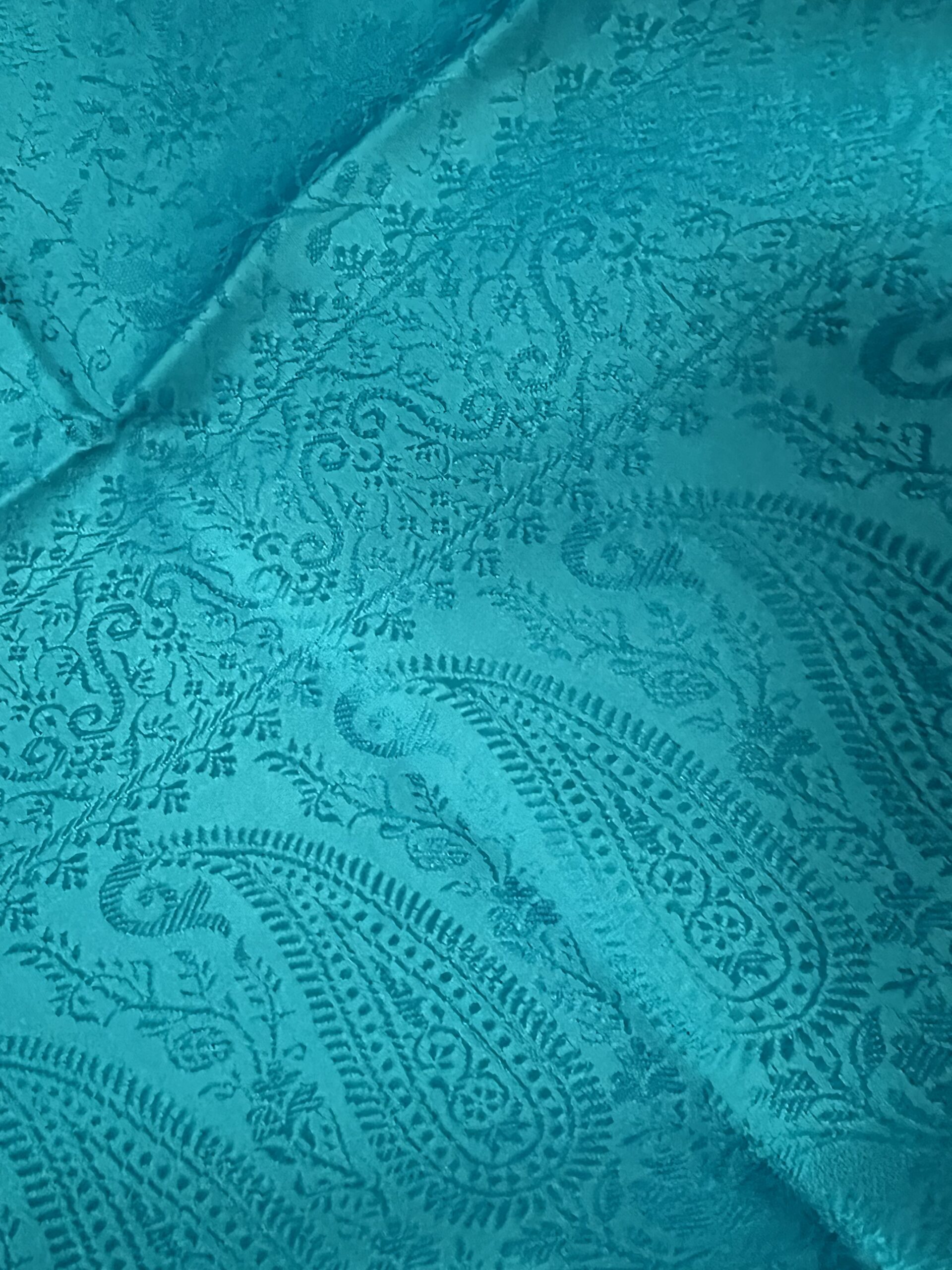 TANCHOI SOIE DE MÛRIER CACHEMIRE BLEU - Image 2