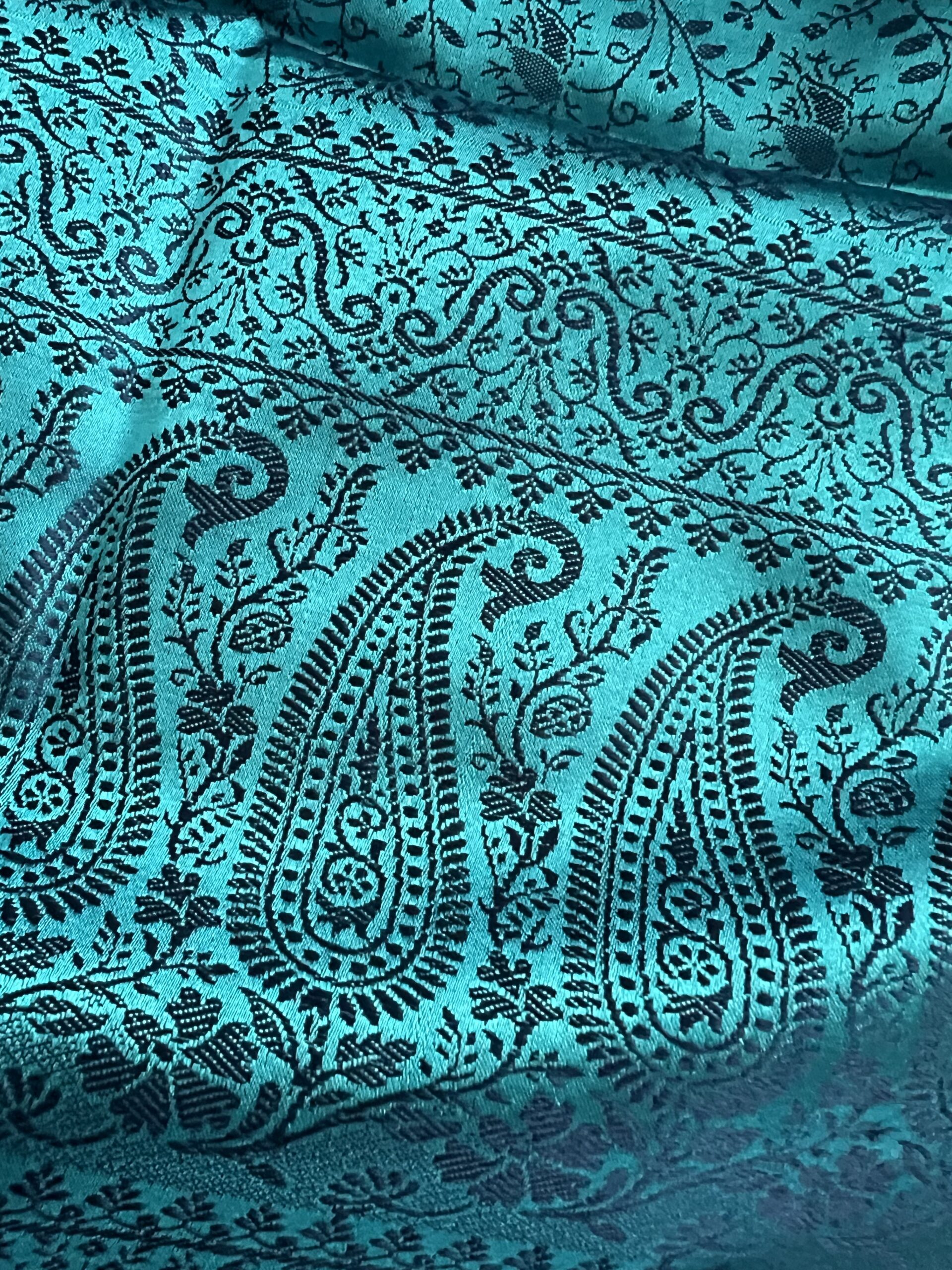TANCHOI SOIE DE MÛRIER CACHEMIRE BLEU - Image 3