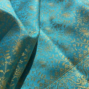Foulard en Soie Tissé Main Grenat Sauvage Turquoise | Tohora