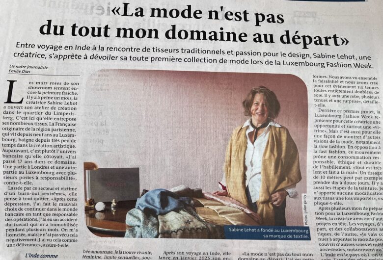 Article a la Une du Quotidien le 14 octobre 2026 retraçant le parcours de Sabine Lehot et la première Fashion week de Tohora en collaboration avec Eriselda Hoxha Couture